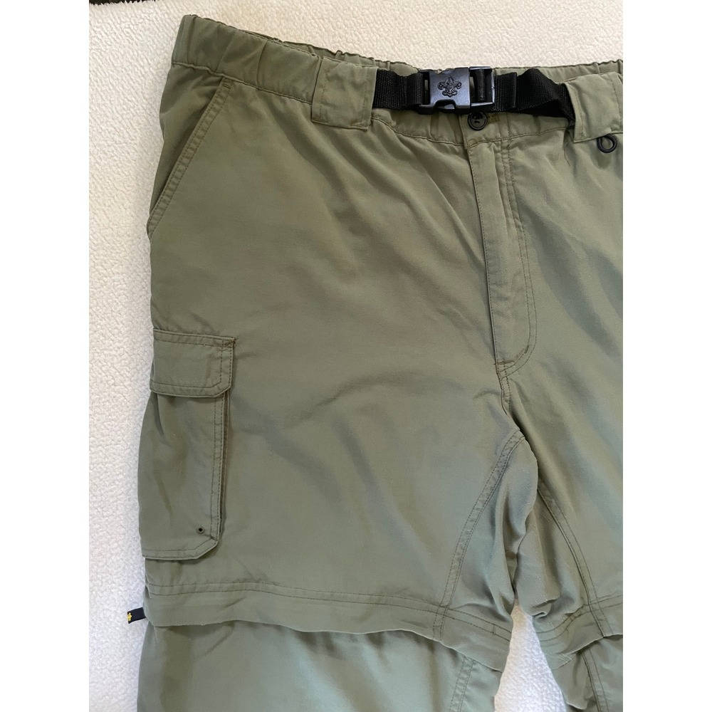 Boy Scouts of America Mens Large Switchback Uniform Pant Green Convertible Cargo - Picture 9 of 16